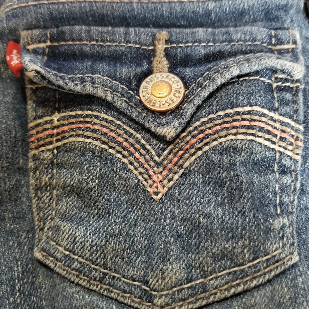 LEVIS BERMUDA DISTRESSED DENIM SHORTS GIRLS SZ-3T
